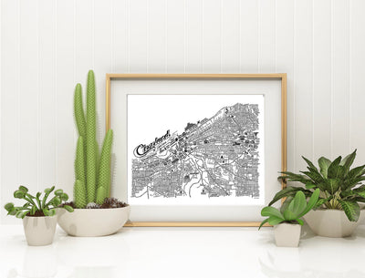 Cleveland (Streets) Map Print