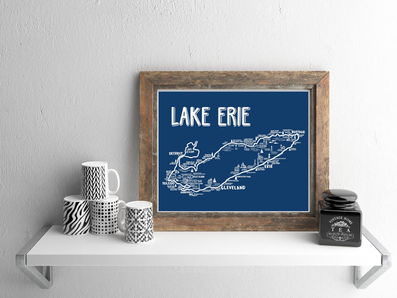 Lake Erie Map Print