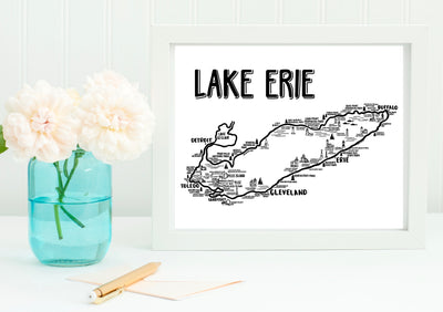Lake Erie Map Print