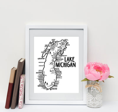 Lake Michigan Map Print