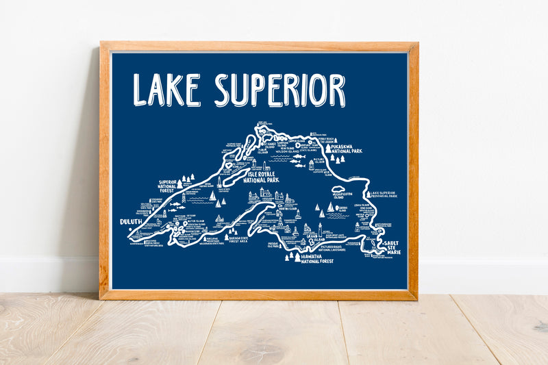 Lake Superior Map Print