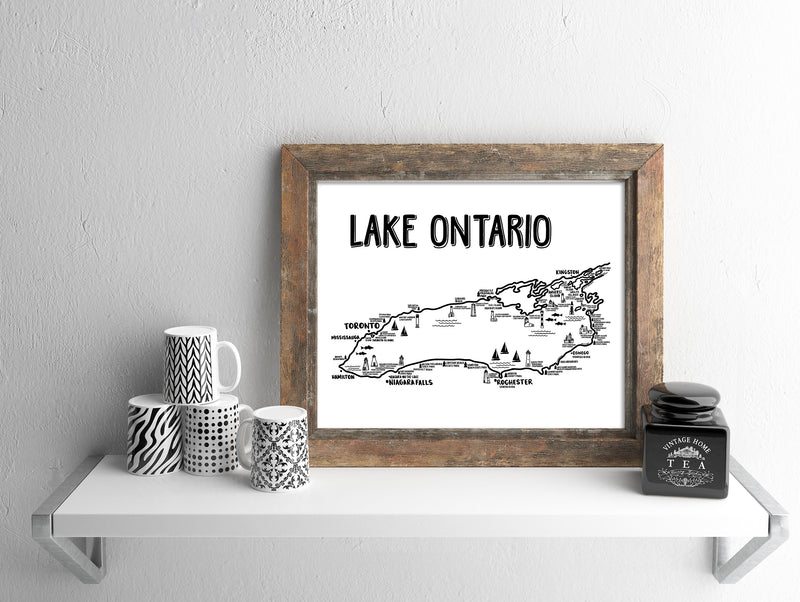Lake Ontario Map Print