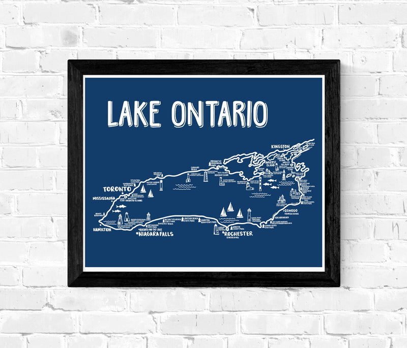 Lake Ontario Map Print