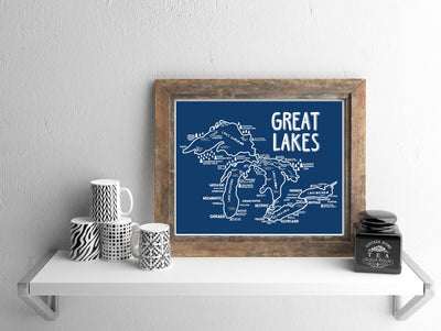 Great Lakes Map Print