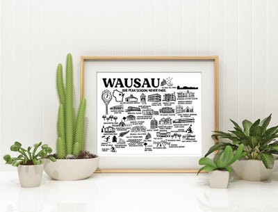 Wausau Map Print