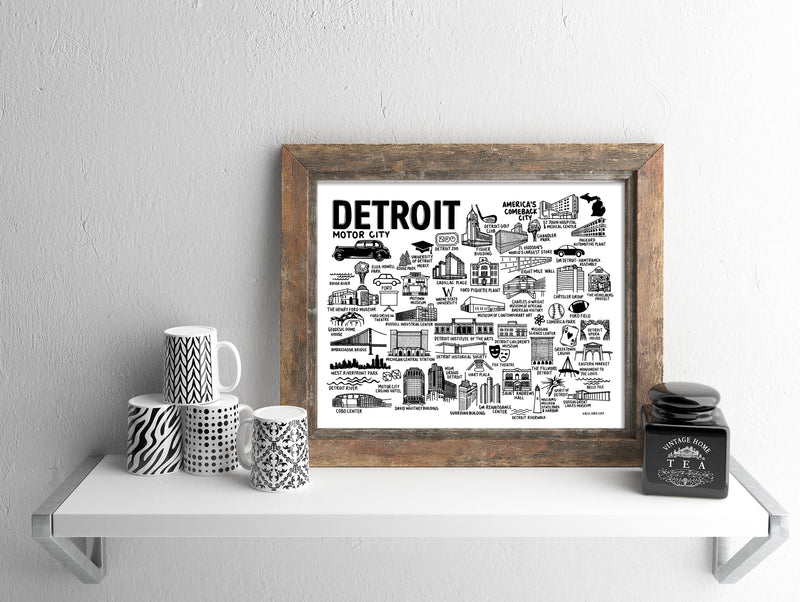 Detroit Map Print