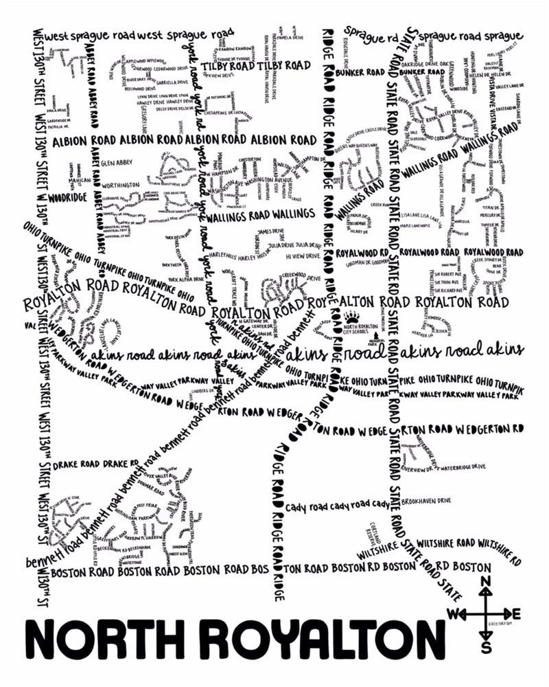 North Royalton Map Print