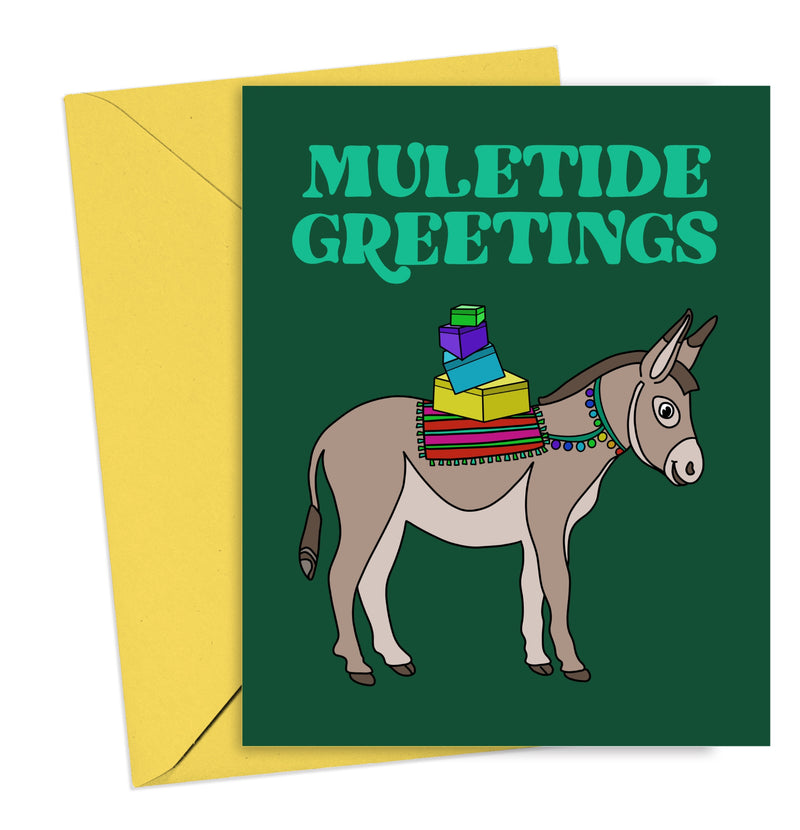 Muletide Greetings Card