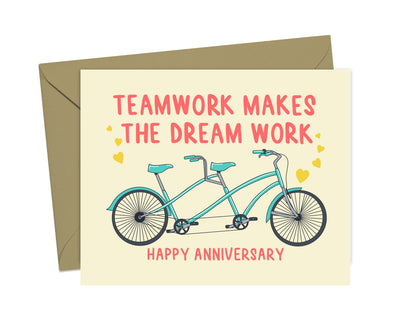Teamwork Makes the Dream Work Anniversary Card