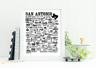 San Antonio Map Print