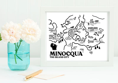 Minocqua Map Print