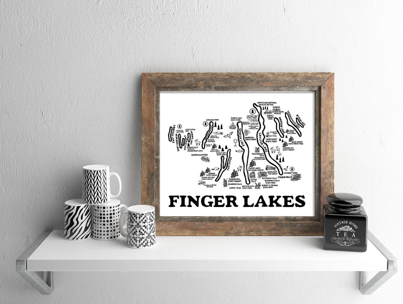 Finger Lakes Map Print