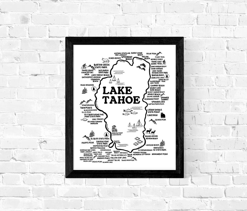 Lake Tahoe Map Print