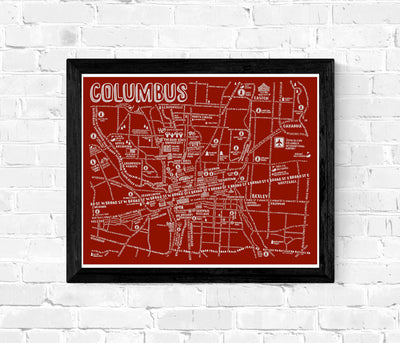 Columbus (Streets) Map Print