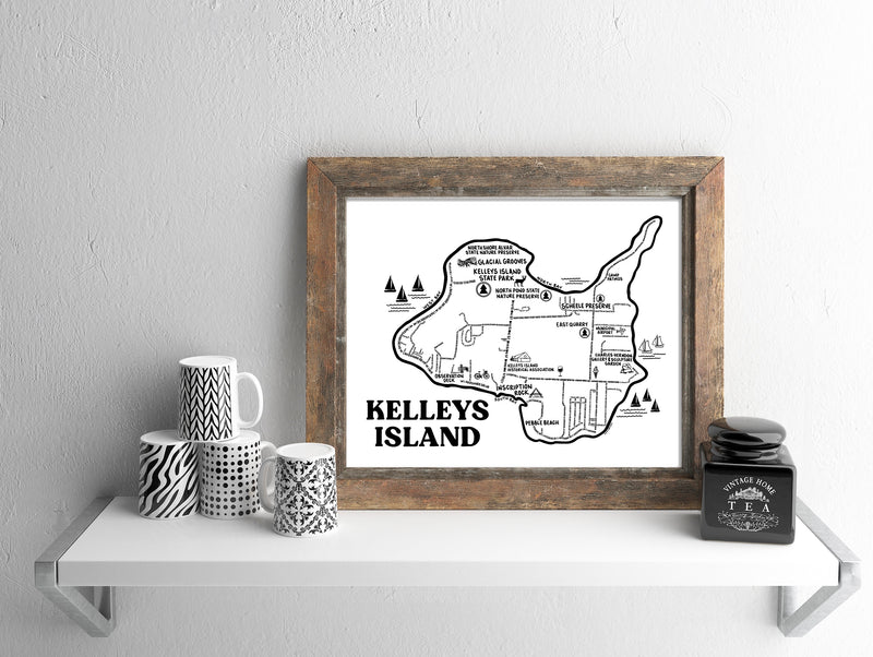 Kely Map Kelleys Island Map Print – Whereabouts Shop