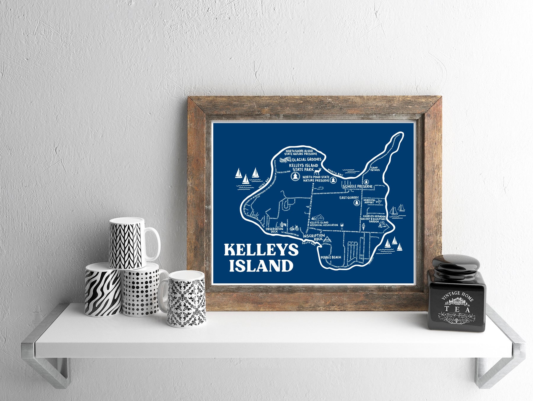 Kely Map Kelleys Island Map Print – Whereabouts Shop