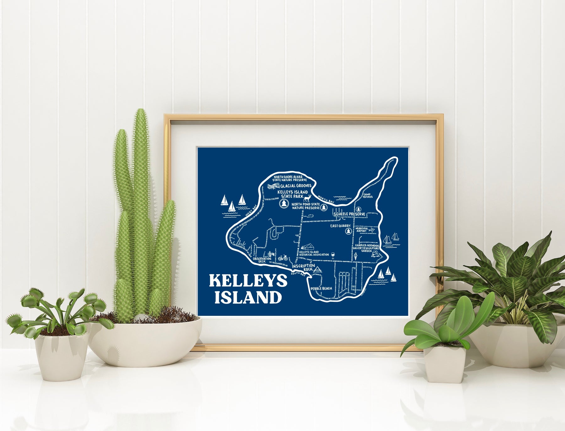 Kely Map Kelleys Island Map Print – Whereabouts Shop
