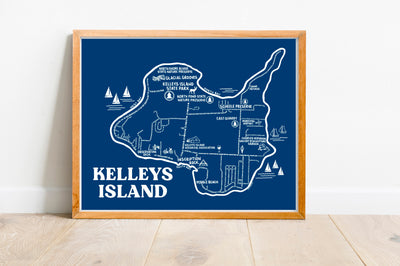 Kelleys Island Map Print