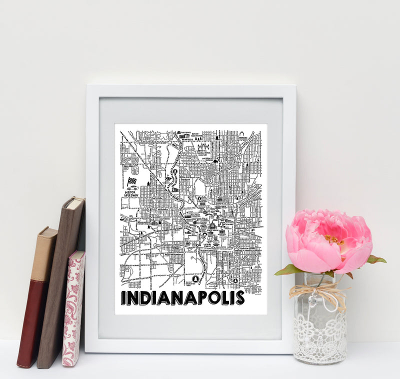 Indianapolis (Streets) Map Print