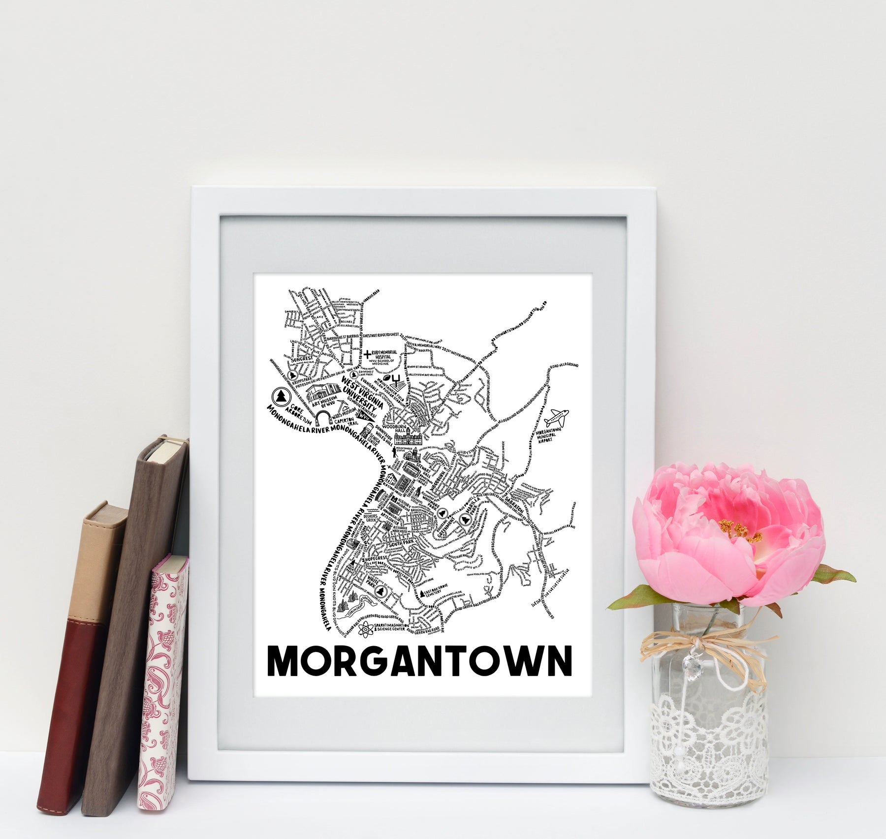 Morgantown Map Print Whereabouts Shop