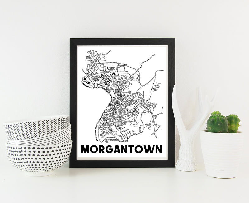 Morgantown Map Print