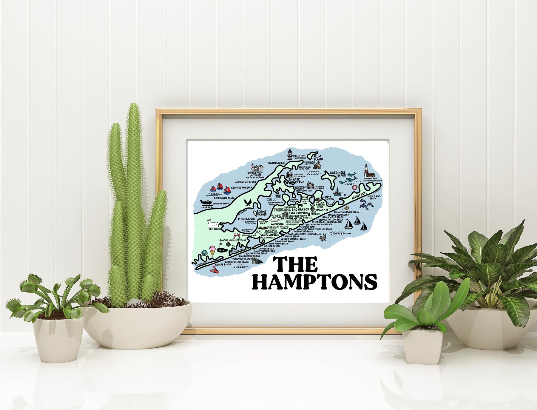 The Hamptons Map Print – Whereabouts Shop