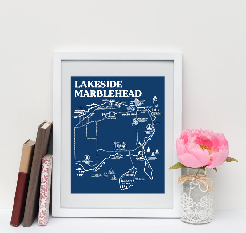 Lakeside Marblehead Map Print