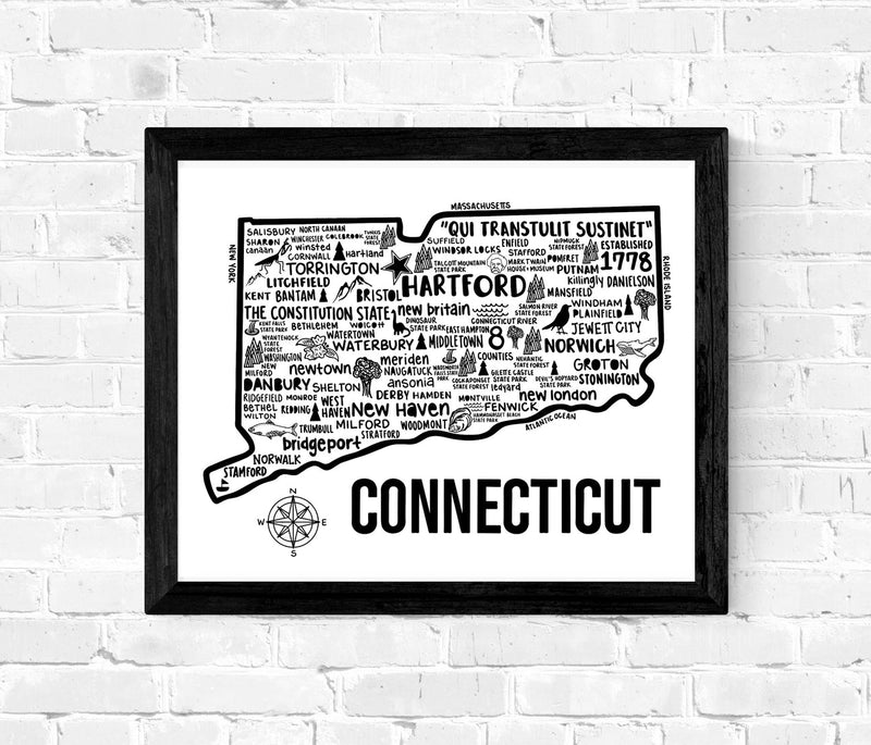 Connecticut Map Print