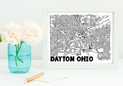 Dayton (Streets) Map Print