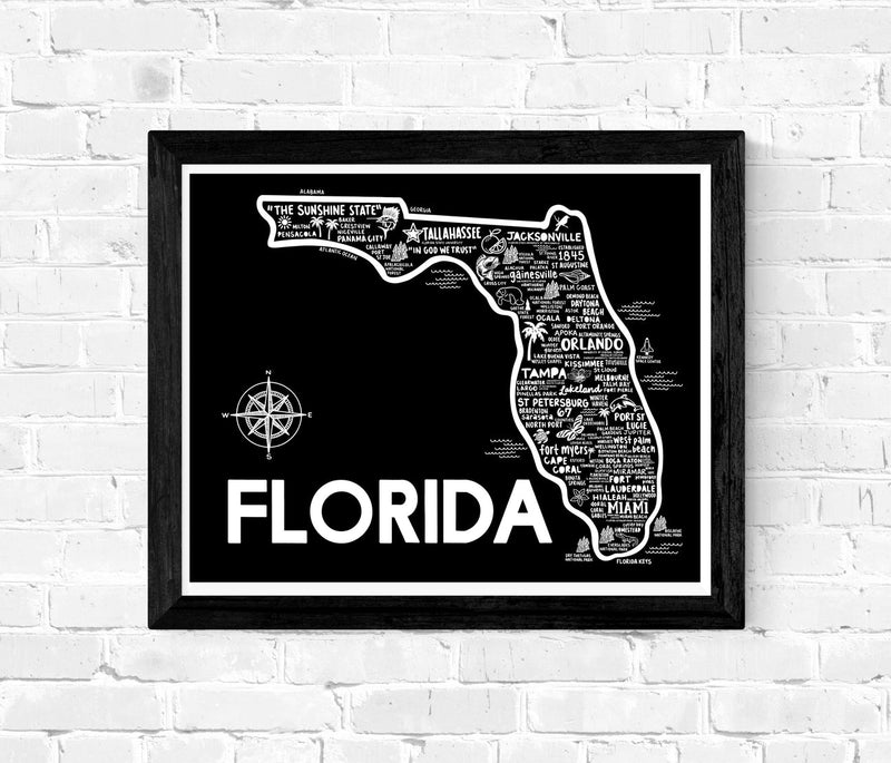 Florida Map Print