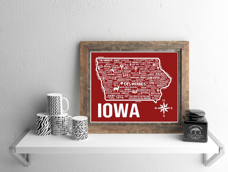 Iowa Map Print