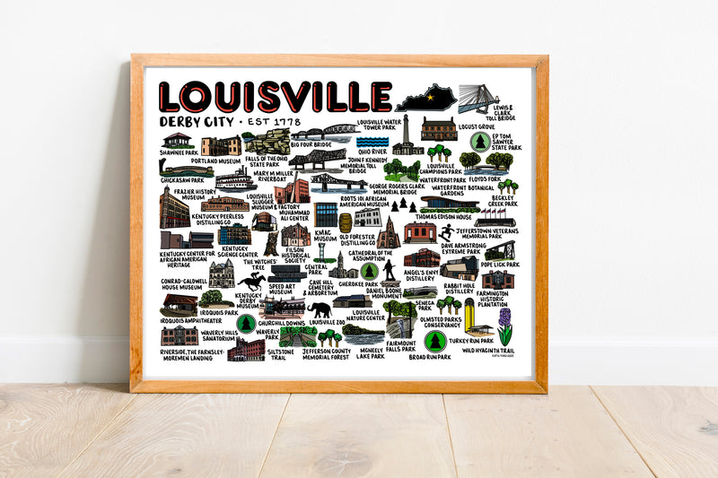 University of Louisville Cardinals Kentucky College Town State Map Poster  Series No 059 Shower Curtain by Design Turnpike - Pixels Merch
