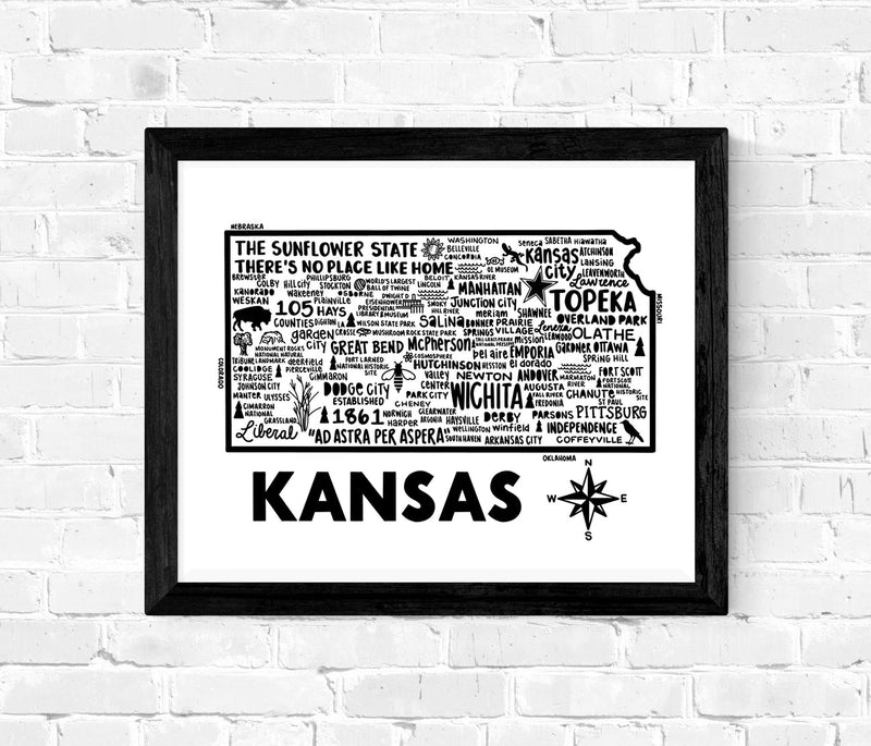Kansas Map Print