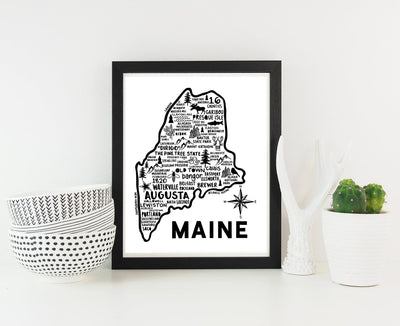 Maine Map Print