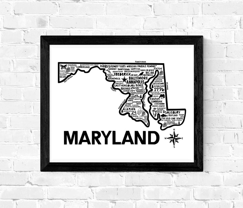 Maryland Map Print