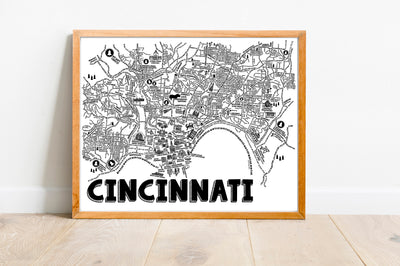 Cincinnati (Streets) Map Print
