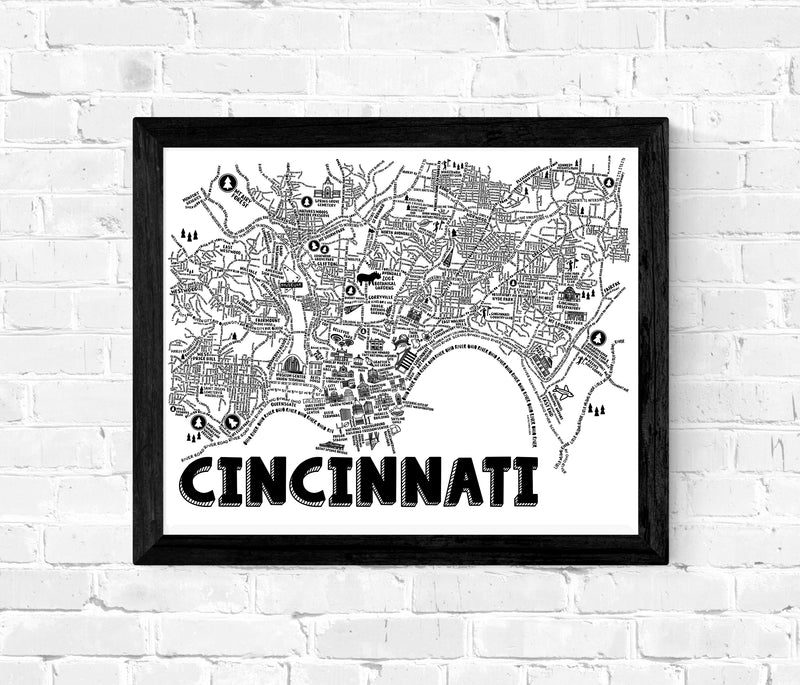 Cincinnati (Streets) Map Print
