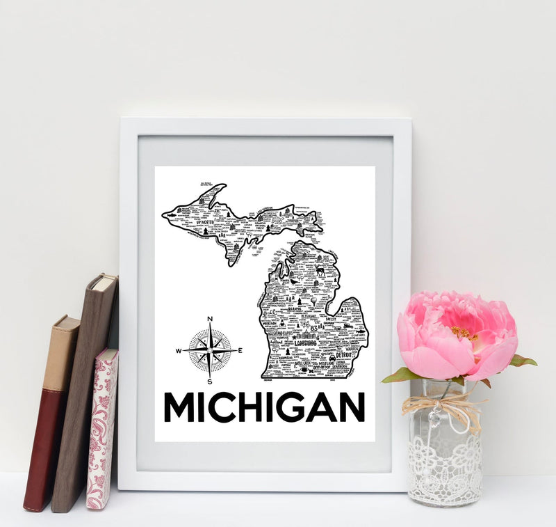 Michigan Map Print