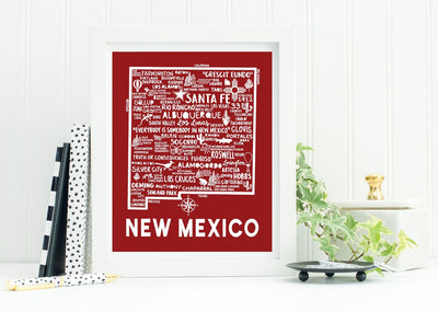 New Mexico Map Print