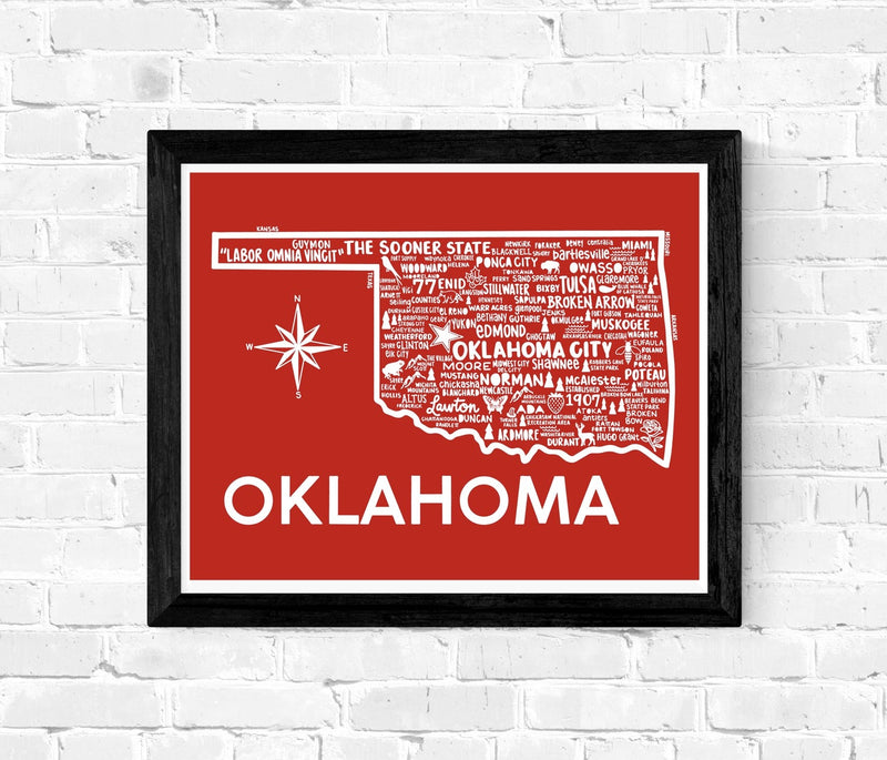 Oklahoma Map Print