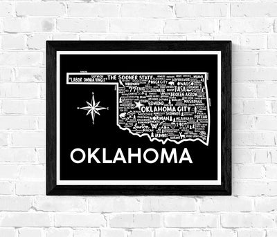 Oklahoma Map Print