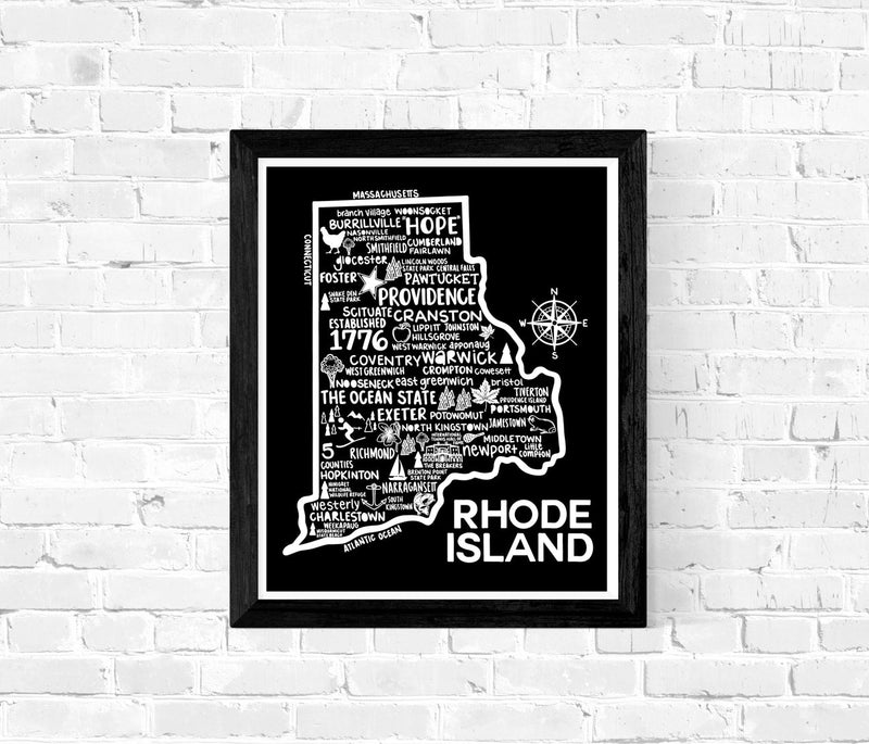 Rhode Island Map Print