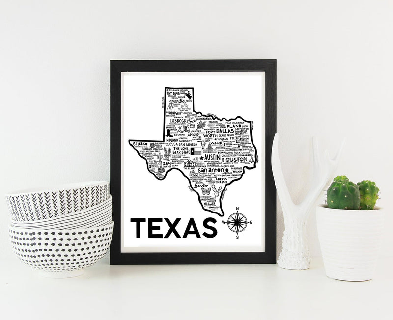Texas Map Print