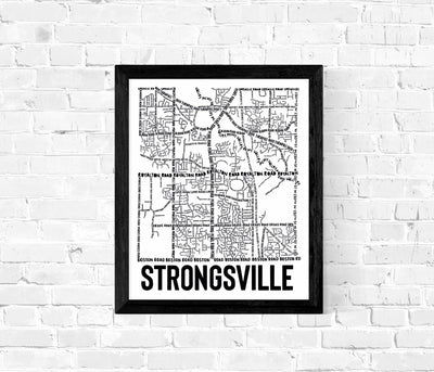 Strongsville Ohio Map Print