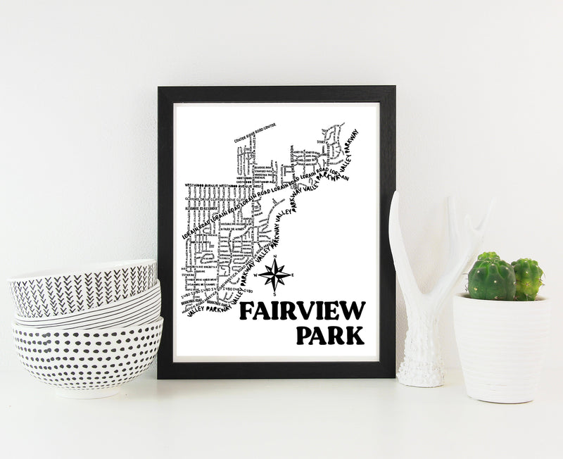 Fairview Park Ohio Map Print