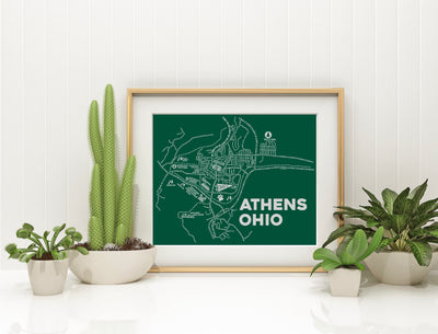 Athens Ohio Map Print