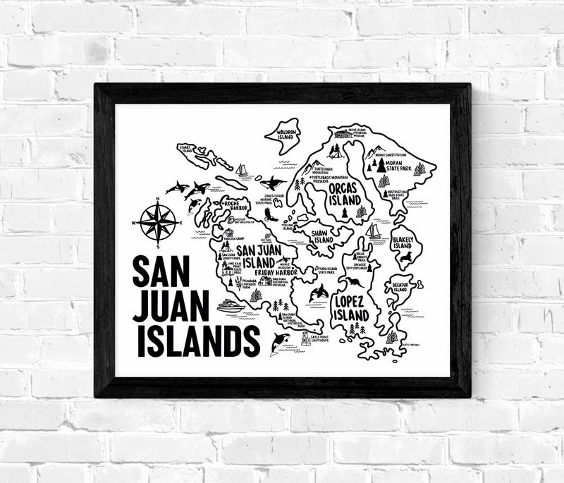 San Juan Islands Map Print