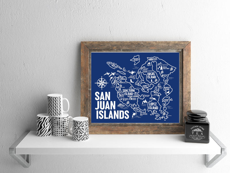 San Juan Islands Map Print