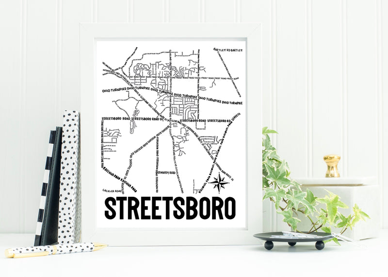 Streetsboro Ohio Map Print