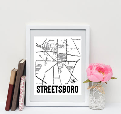 Streetsboro Ohio Map Print